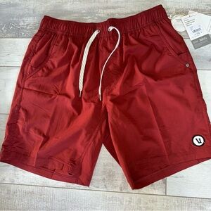NWT Vuori Kore Short Currant Red Athletic Shorts with Logo